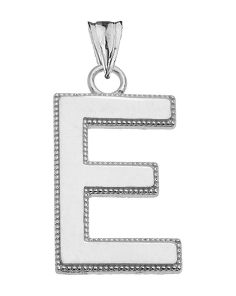 Elegant Sterling Silver Personalized Milgrain Initial A-Z Charm Pendant in Satin Finish E $9.53 Necklaces