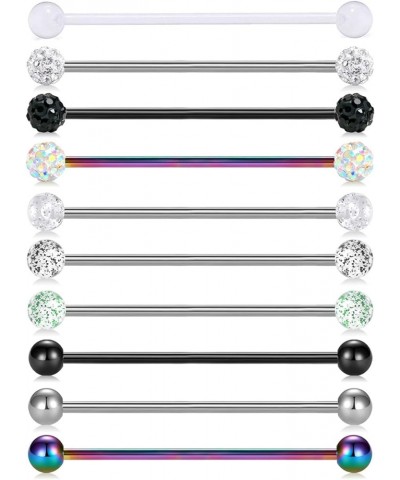 10pcs 14G Stainless Steel Industrial Barbell Earring Cartilage Body Piercing Jewelry 32mm 35mm 38mm Industrial Piercing Bar C...