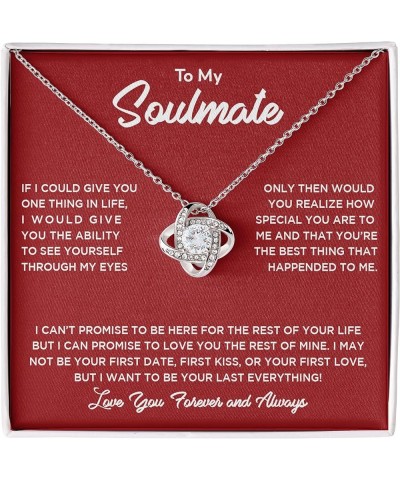 To My Girlfriend/soulmate/wife Love Knot Necklace, Silver Pendant for Wife, Gift for Her, Pendant With Message Card, Couple J...