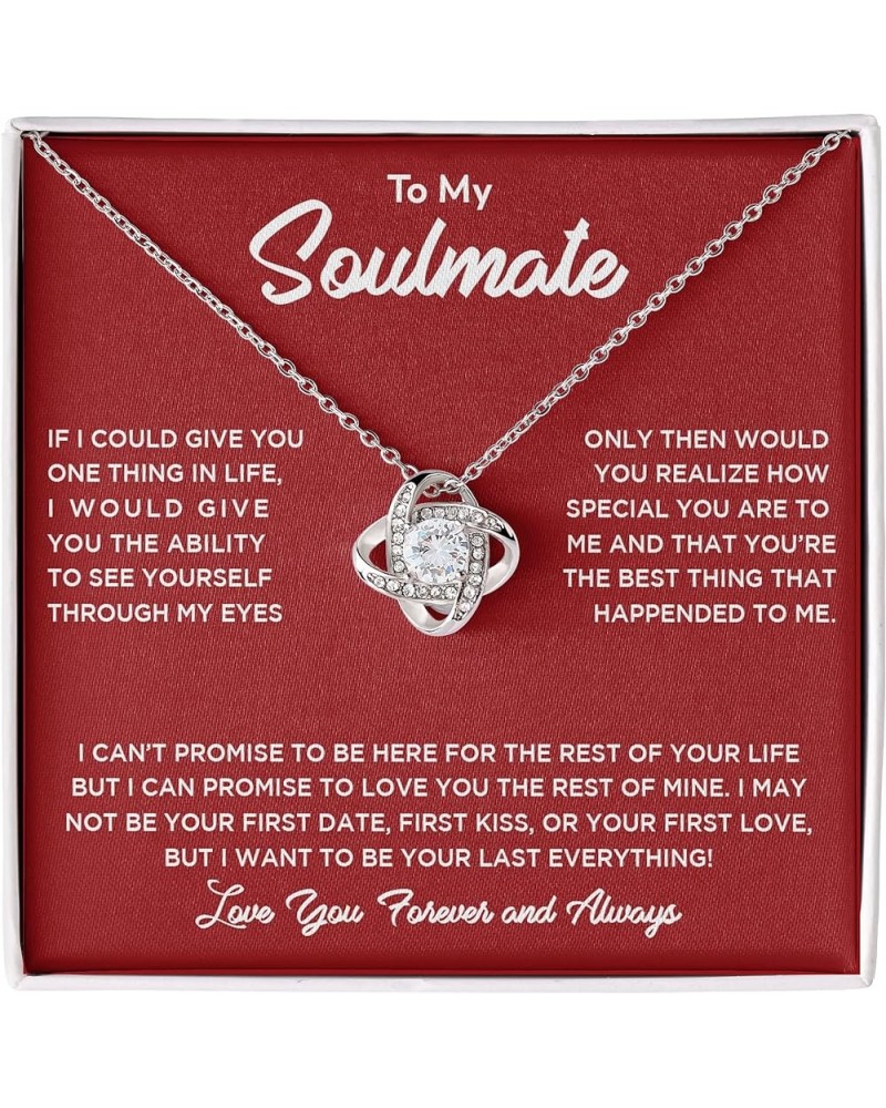 To My Girlfriend/soulmate/wife Love Knot Necklace, Silver Pendant for Wife, Gift for Her, Pendant With Message Card, Couple J...