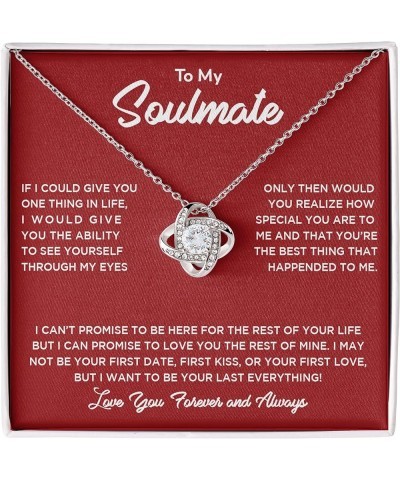 To My Girlfriend/soulmate/wife Love Knot Necklace, Silver Pendant for Wife, Gift for Her, Pendant With Message Card, Couple J...