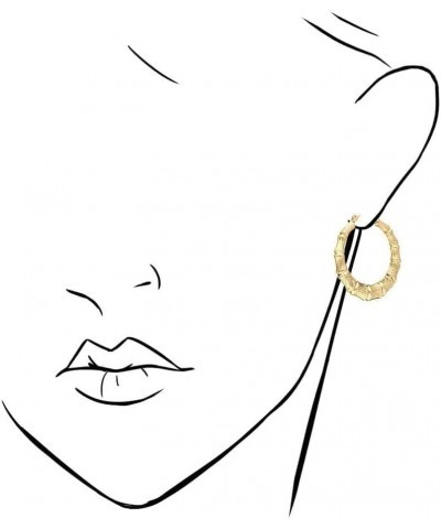 10K Yellow Gold Bamboo Hoop Earrings 17-85mm Diameter: 36mm mm $112.84 Earrings