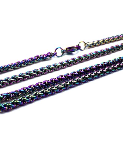 Spiga Wheat Chain Necklace Rainbow Stainless Stainless Steel 3mm 16-36-Inch 20-inch length $12.95 Necklaces