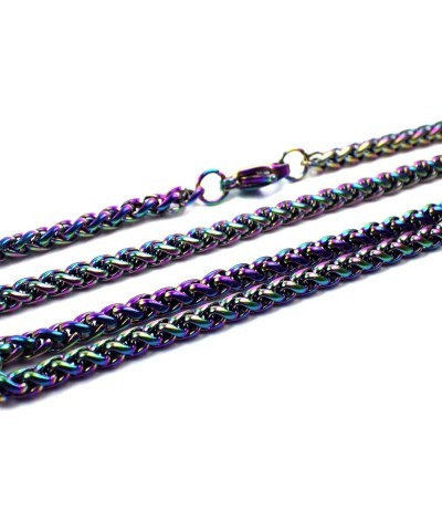 Spiga Wheat Chain Necklace Rainbow Stainless Stainless Steel 3mm 16-36-Inch 20-inch length $12.95 Necklaces