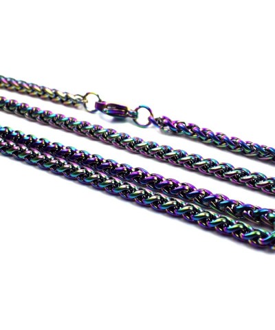 Spiga Wheat Chain Necklace Rainbow Stainless Stainless Steel 3mm 16-36-Inch 20-inch length $12.95 Necklaces