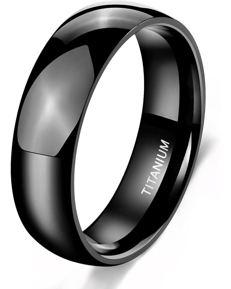 Black Titanium Ring 2mm 4mm 6mm 8mm Dome High Polished Wedding Band Size 3-14.5 6mm 14 $9.85 Rings