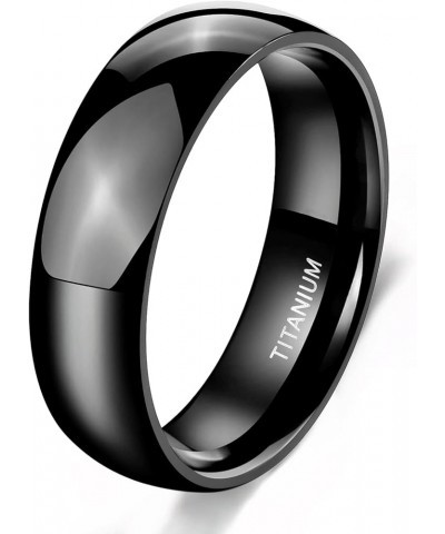 Black Titanium Ring 2mm 4mm 6mm 8mm Dome High Polished Wedding Band Size 3-14.5 6mm 14 $9.85 Rings