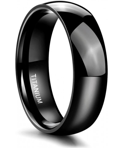 Black Titanium Ring 2mm 4mm 6mm 8mm Dome High Polished Wedding Band Size 3-14.5 6mm 14 $9.85 Rings