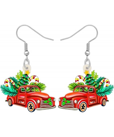 Acrylic Christmas Truck Tree Garland Earrings Drop Dangle Jewelry For Women Kids Teens Festival Gifts Berry $7.14 Earrings