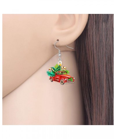 Acrylic Christmas Truck Tree Garland Earrings Drop Dangle Jewelry For Women Kids Teens Festival Gifts Berry $7.14 Earrings