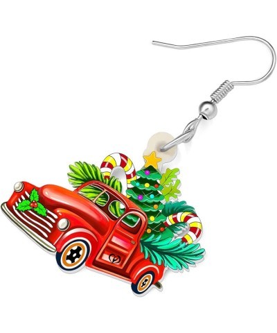 Acrylic Christmas Truck Tree Garland Earrings Drop Dangle Jewelry For Women Kids Teens Festival Gifts Berry $7.14 Earrings