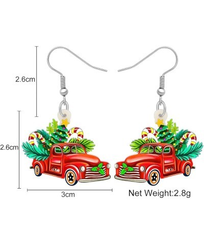 Acrylic Christmas Truck Tree Garland Earrings Drop Dangle Jewelry For Women Kids Teens Festival Gifts Berry $7.14 Earrings