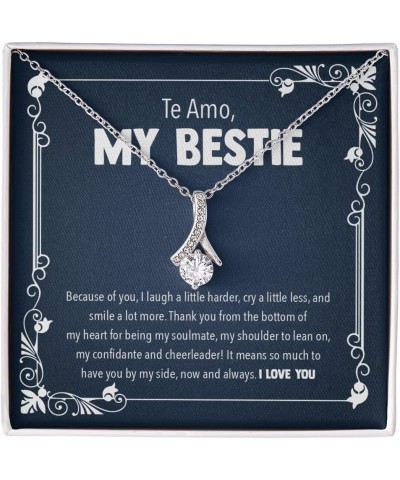 Female Best Friend Gift Ideas - Womens Pendant Necklaces with Message Cards, TwoTone Box AlluringBeauty-Te Amo $31.60 Necklaces