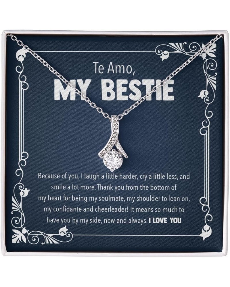 Female Best Friend Gift Ideas - Womens Pendant Necklaces with Message Cards, TwoTone Box AlluringBeauty-Te Amo $31.60 Necklaces