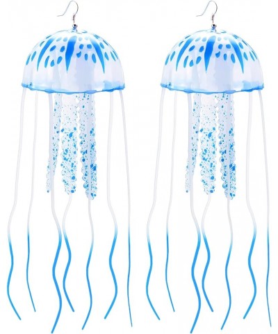 2 Pcs Glow Earrings Jellyfish Dangle Drop Weird Earrings Light up Glow in the Dark Christmas Party Decoration Blue $7.40 Earr...