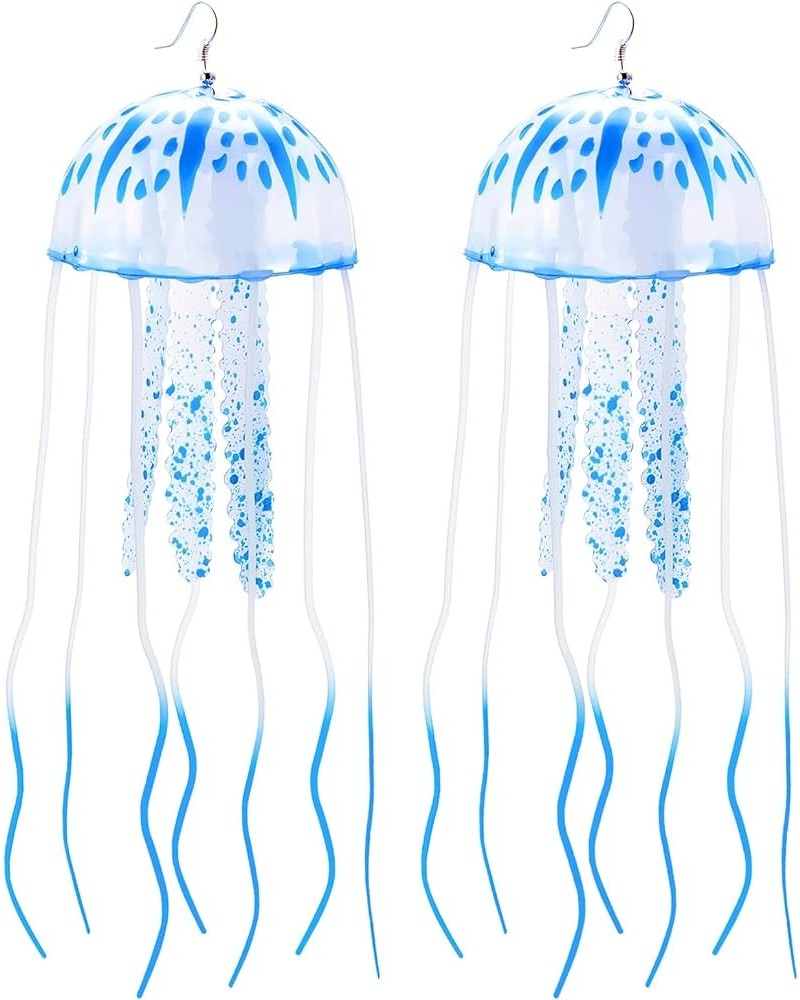 2 Pcs Glow Earrings Jellyfish Dangle Drop Weird Earrings Light up Glow in the Dark Christmas Party Decoration Blue $7.40 Earr...