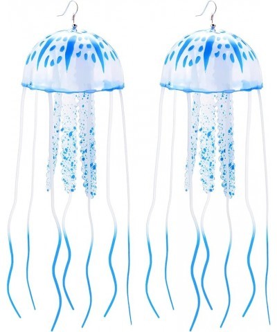 2 Pcs Glow Earrings Jellyfish Dangle Drop Weird Earrings Light up Glow in the Dark Christmas Party Decoration Blue $7.40 Earr...