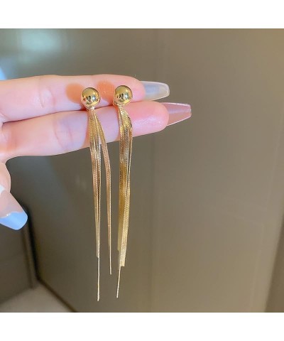 Long Silver Earrings for Women Dangling Gold Tassel Earrings Rose Gold Earrings for Women Long Metal Chain Tassel Dangle Earr...