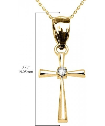 10K Yellow Gold Diamond Solitaire Accent Cross Pendant Necklace with Rolo Chain and Pendant only Pendant + 22" Chain $39.99 P...