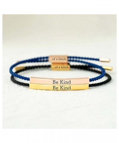 Be Kind of a Bitch Bracelet, Adjustable Handmade Braided Rope Engraved Tube Bracelet with Inspirational Card, Friendship Brac...