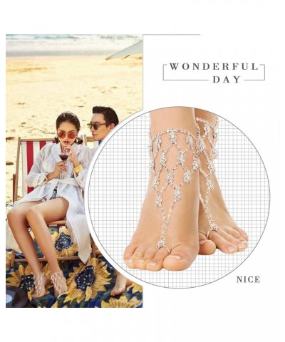 2 Pairs Barefoot Sandals- Beach Anklet Chain with Starfish for Women Lady's Beach Wedding Foot Jewelry Party Accessories rhin...