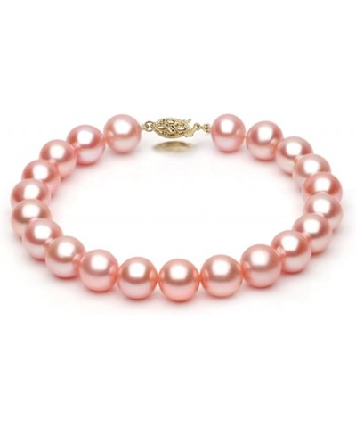 14K Gold 8-9mm Pink Freshwater Cultured Pearl Bracelet in AAA Quality, 6.5, 7, 7.5, 8 Inches 7.5 Inches Yellow Gold $66.22 Br...