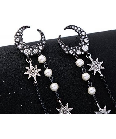 Exaggerated Luxury Sun Moon Stars Drop Earrings Rhinestone Punk Earrings for Women Jewelry Golden Boho Vintage Earrings Tasse...