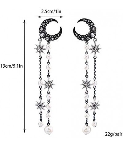 Exaggerated Luxury Sun Moon Stars Drop Earrings Rhinestone Punk Earrings for Women Jewelry Golden Boho Vintage Earrings Tasse...