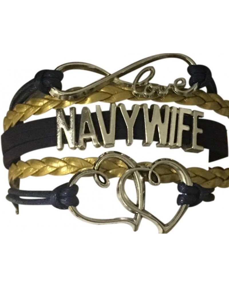 Proud Navy Wife Infinity Love Charm Bracelet, Proud Wife of an Navy Officer Jewelry, Military Wife Gift $8.63 Bracelets