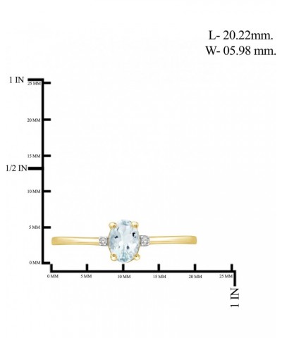 0.40 CTW Aquamarine & Accent White Diamonds Ring in 14K Gold Over Silver $18.71 Rings