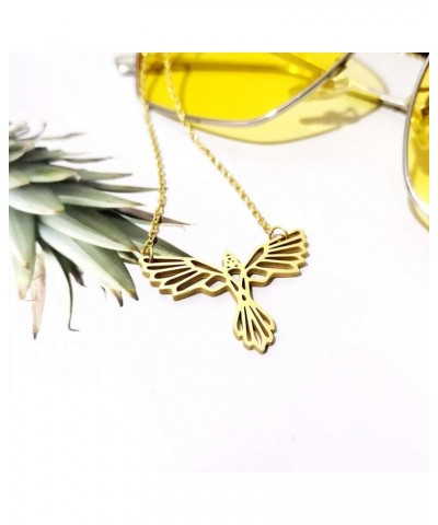 Line Origami Phoenix Bird Necklaces for Women Men. Stainless Steel Geometric Animal Pendant Necklace Hypoallergenic Jewelry G...