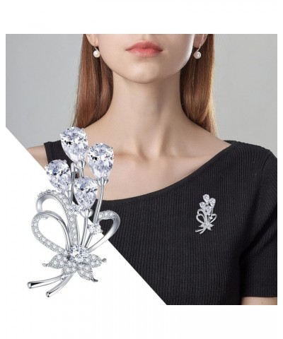 Womens Brooches Pins Irregular Metal Pins in Autumn and Winter Simple Personality Retro Corsage A-Silver $7.19 Brooches & Pins