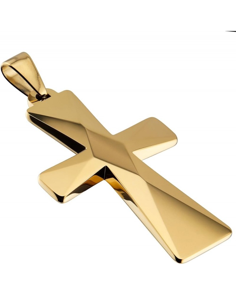 Tungsten Carbide Crosses Large or Small with a Matching Color Cuban Chain Selection of Narrow or Wide 24.0 Inches Large Gold ...