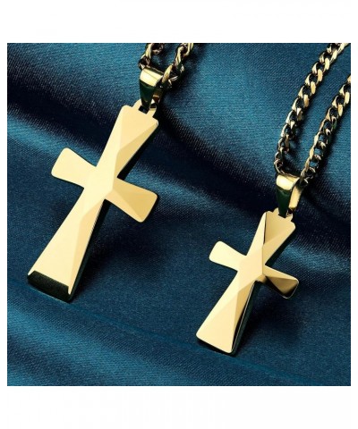 Tungsten Carbide Crosses Large or Small with a Matching Color Cuban Chain Selection of Narrow or Wide 24.0 Inches Large Gold ...