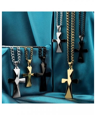 Tungsten Carbide Crosses Large or Small with a Matching Color Cuban Chain Selection of Narrow or Wide 24.0 Inches Large Gold ...