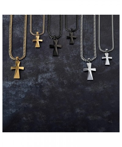 Tungsten Carbide Crosses Large or Small with a Matching Color Cuban Chain Selection of Narrow or Wide 24.0 Inches Large Gold ...