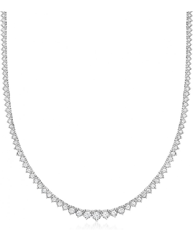 3.00 ct. t.w. Graduated Lab-Grown Diamond Tennis Necklace in Sterling Silver 16.0 Inches $420.00 Necklaces