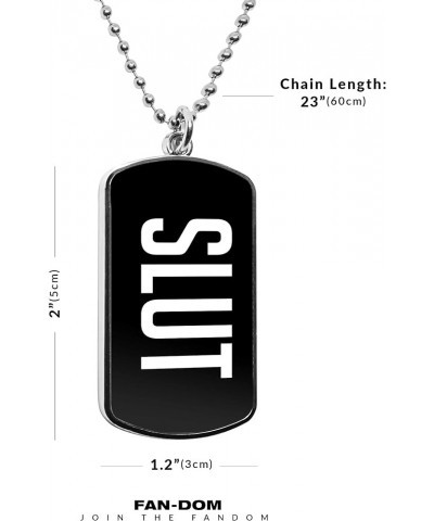 Slut Dog Tag Pendant Pride Necklace Funny Gag gifts military dogtag curse words message pendant charms accessories Black $16....