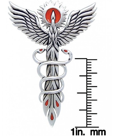 Fire Dance Phoenix Sterling Silver Medical Caduceus Symbol Pendant $24.94 Pendants