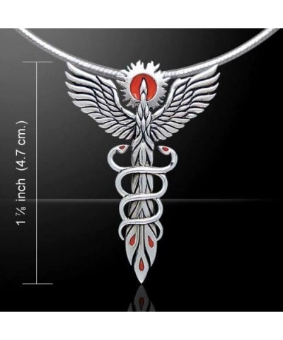 Fire Dance Phoenix Sterling Silver Medical Caduceus Symbol Pendant $24.94 Pendants