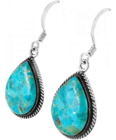 Turquoise Earrings 925 Sterling Silver & Genuine Turquoise (Select style) Teardrop Dangles $22.88 Earrings