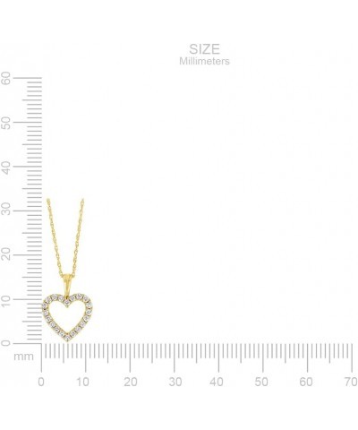 10K White, Rose, or Yellow Gold 1/4, 1/2 or 1 Cttw Diamond Heart Pendant Necklace (I-J,I2-I3), 18" Chain Yellow Gold 0.26 car...