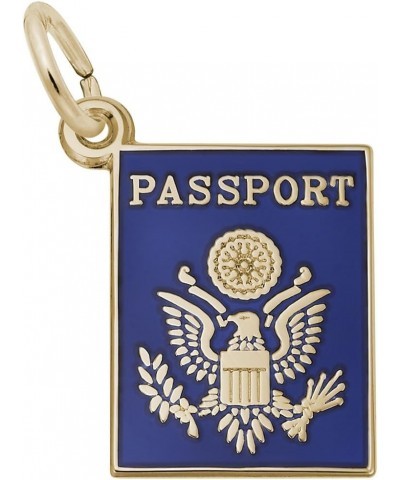 Passport Charm Pendant Available in Gold or Sterling Silver Yellow Gold 10K $89.70 Pendants