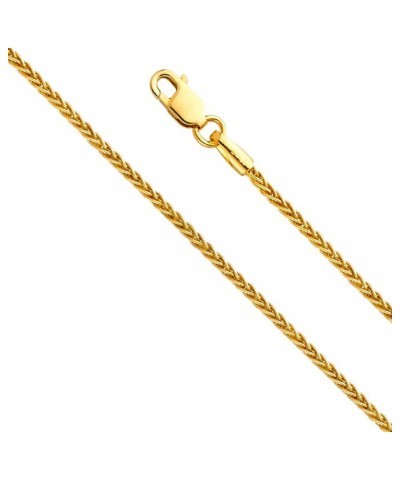 14k REAL Yellow and White Gold Solid 1.5mm Round Wheat Chain Necklace with Lobster Claw Clasp Yellow Gold 24.0 Inches $156.66...