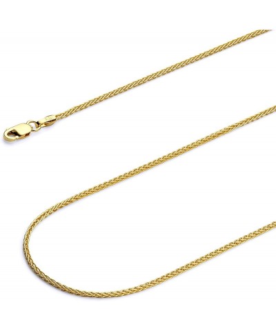 14k REAL Yellow and White Gold Solid 1.5mm Round Wheat Chain Necklace with Lobster Claw Clasp Yellow Gold 24.0 Inches $156.66...