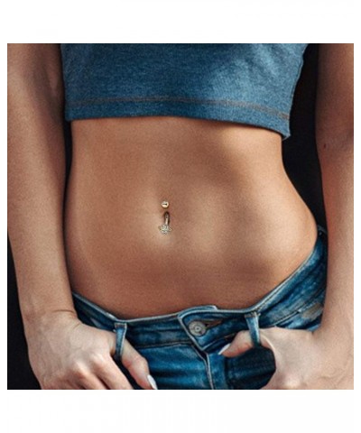 14K Gold Belly Button Rings 14K Solid Gold Belly Navel Rings for Women 14K Gold Belly Piercing Jewelry Hypoallergenic 14k Gol...