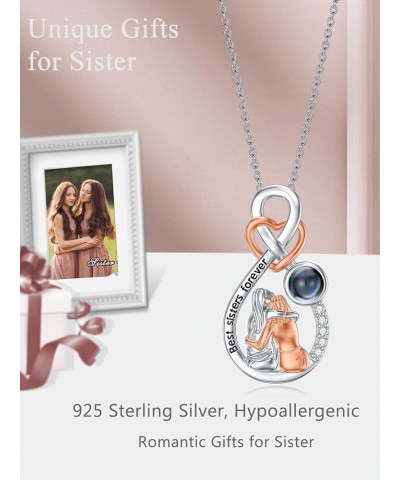 Christmas Gifts for Sister Personalized Photo Projection Necklace 925 Sterling Silver Sister Necklace Jewelry Gift for My Sis...