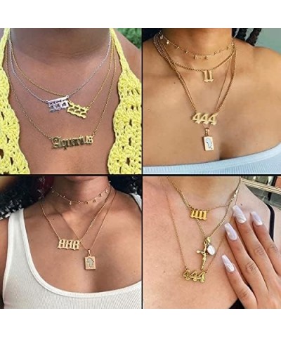 Stainless Steel Jewelry Angel Number Necklace for Women 111 222 333 444 555 666 777 888 999 Choker Necklace Christmas Gift 66...