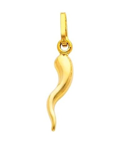 14k Yellow Gold Cornicello Italian Horn Pendant with 1.2mm Singapore Chain Necklace 20.0 Inches $69.08 Necklaces