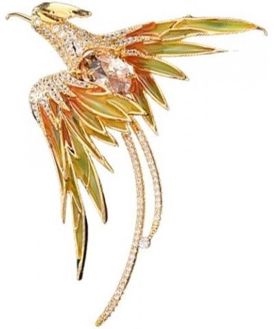 Exquisite 14K Gold Phoenix Brooch for Women, Inlaid with Moissanite and Premium Gemstones, Ideal Luxury Gift for Holidays and...